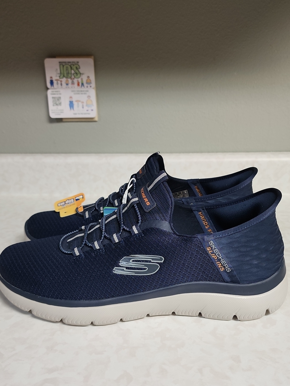 Skechers Navy and White Slip-ins  Athletic Sneakers mens 12 nwt number 2090